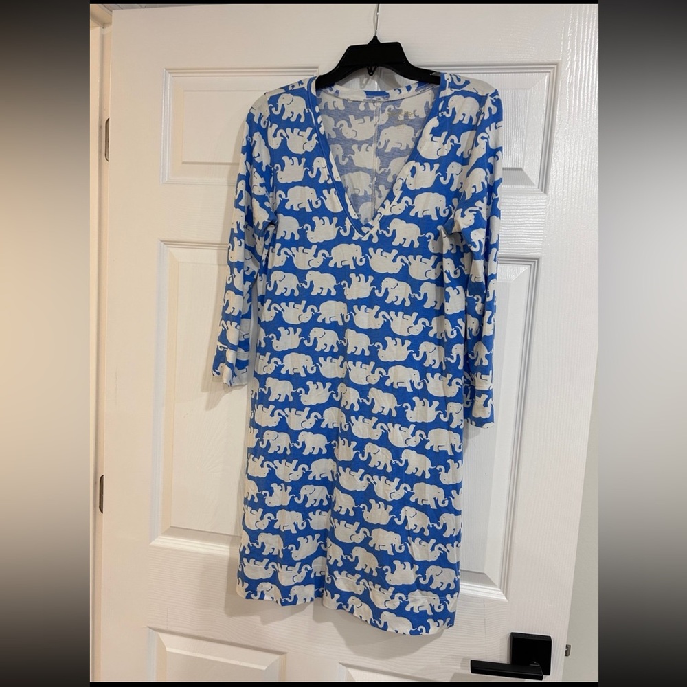 Lilly Pulitzer Blue and White Elephant Print Dress